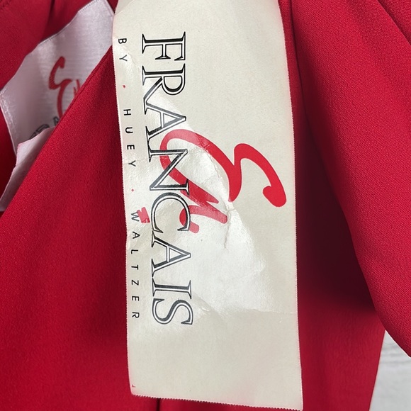 EN FRANCAIS by Huey Waltzer NWT Red Off the Shoulder Cocktail Vntg Dress size 10 - Picture 6 of 7